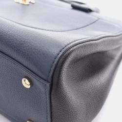 Pre Owned Chanel Neo Executive Tote Bag Leather Navy And Black