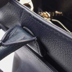 Pre Owned Chanel Neo Executive Tote Bag Leather Navy And Black