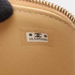 Pre Owned Chanel Matelasse Vanity Shoulder Bag Leather Beige