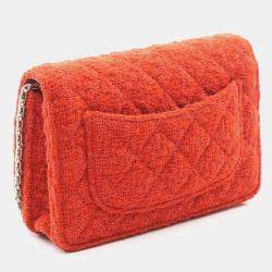 Pre Owned Chanel 2.55 Matelasse Shoulder Bag Fabric Red