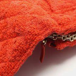 Pre Owned Chanel 2.55 Matelasse Shoulder Bag Fabric Red