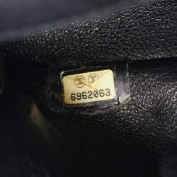 Pre Owned Chanel Chocolate Bar Camellia Shoulder Bag Fabric Black