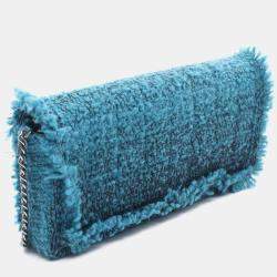 Pre Owned Chanel Coco Mark Shoulder Bag Fabric Green And Black