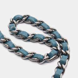 Pre Owned Chanel Coco Mark Shoulder Bag Fabric Green And Black