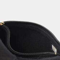 Pre Owned Chanel Matelasse Pearl Chain Shoulder Bag Lambskin Leather Black