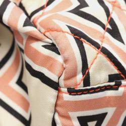 Pre Owned Chanel Matelasse Neon Backpack Canvas Black Ivory Pink