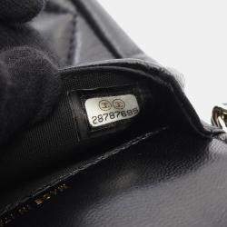 Pre Owned Chanel Matelasse Phone Holder Shoulder Bag Lambskin Leather Black