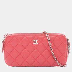 مملوكة مسبقًا Chanel Matelasse Shoulder Bag In Grained Calfskin Leather Pink