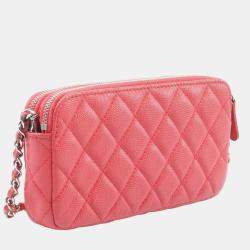 مملوكة مسبقًا Chanel Matelasse Shoulder Bag In Grained Calfskin Leather Pink