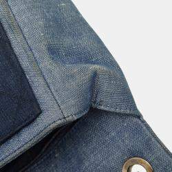 Pre Owned Chanel Mini Matelasse Coco Mark Chain Shoulder Bag In Indigo Blue Denim