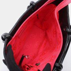 Pre Owned Chanel Cambon Medium Tote Bag Leather Black/White