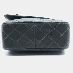 Pre Owned Chanel Cc Coco Mark Matelasse Fringe Single Chain Shoulder Bag In Lambskin Gray