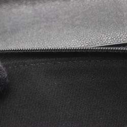 Pre Owned Chanel Matelasse Bifold Long Wallet In Grained Calfskin Leather Black