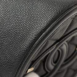 Pre Owned Chanel Matelasse Coco Mark Cc Filigree Chain Shoulder Bag Black Caviar Leather