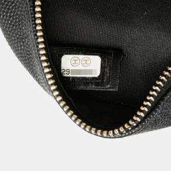 Pre Owned Chanel Matelasse Coco Mark Cc Filigree Chain Shoulder Bag Black Caviar Leather