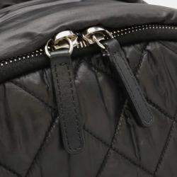 Pre Owned Chanel Coco Cocoon Backpack/Daypack In Quilted Nylon And Leather Black Bordeaux