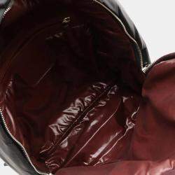 Pre Owned Chanel Coco Cocoon Backpack/Daypack In Quilted Nylon And Leather Black Bordeaux