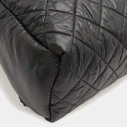 Pre Owned Chanel Coco Cocoon Backpack/Daypack In Quilted Nylon And Leather Black Bordeaux