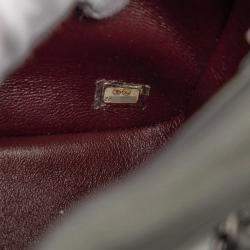 Pre Owned Chanel Coco Mark Hobo Chain Shoulder Bag In Gray And Silver Leather