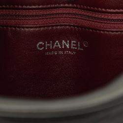 Pre Owned Chanel Coco Mark Hobo Chain Shoulder Bag In Gray And Silver Leather