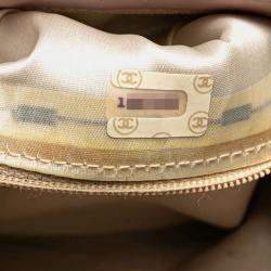 Pre Owned Chanel Matelasse Coco Mark Fringe Chain Shoulder Bag Pink Lambskin