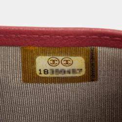 Pre Owned Chanel Coco Mark Chain Shoulder Bag In Pink Caviar Skin