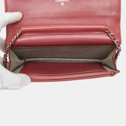 Pre Owned Chanel Coco Mark Chain Shoulder Bag In Pink Caviar Skin