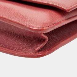 Pre Owned Chanel Coco Mark Chain Shoulder Bag In Pink Caviar Skin