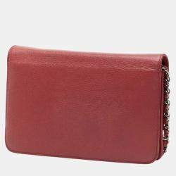 Pre Owned Chanel Coco Mark Chain Shoulder Bag In Pink Caviar Skin