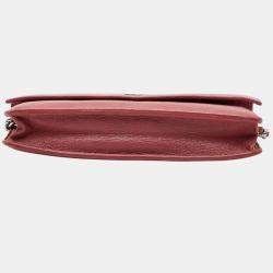 Pre Owned Chanel Coco Mark Chain Shoulder Bag In Pink Caviar Skin