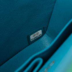 Pre Owned Chanel Green Small Classic Lambskin Rainbow Hardware Double Flap