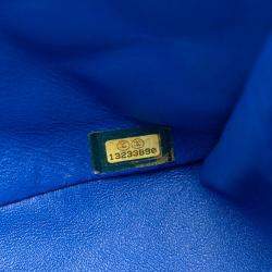 Pre Owned Chanel Blue Jumbo Classic Lambskin Single Flap
