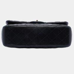 Pre Owned Chanel Black Jumbo Classic Lambskin Double Flap