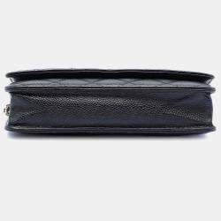 Pre Owned Chanel Black CC Quilted Caviar Wallet on Chain