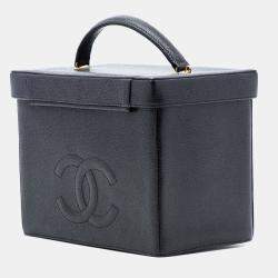 مملوكة مسبقًا Chanel Black CC Caviar Vanity Box Case