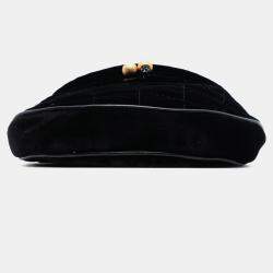 Pre Owned Chanel Black Mini Chocolate Bar Velvet Flap Crossbody