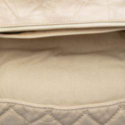 Pre Owned Chanel Brown CC Quilted Aged Calfskin Flap