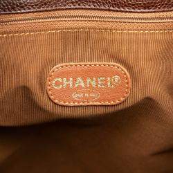 Pre Owned Chanel Brown CC Caviar Chain Zip Tote