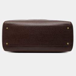 Pre Owned Chanel Brown CC Caviar Chain Zip Tote