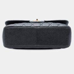 Pre Owned Chanel Black Jumbo Classic Caviar Double Flap