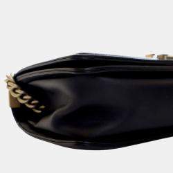 Pre Owned Chanel Black Old Medium Quilted Lambskin Boy Flap