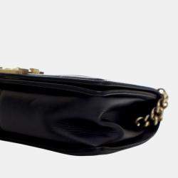 Pre Owned Chanel Black Old Medium Quilted Lambskin Boy Flap