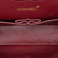 Pre Owned Chanel Blue Medium Classic Lambskin Double Flap
