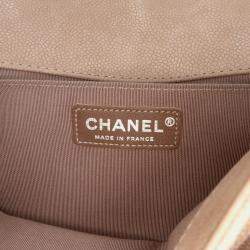 Pre Owned Chanel Brown Old Medium Quilted Caviar Boy Flap