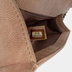 Pre Owned Chanel Brown Old Medium Quilted Caviar Boy Flap