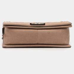 Pre Owned Chanel Brown Old Medium Quilted Caviar Boy Flap