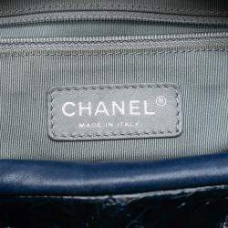 Pre Owned Chanel Blue CC Quilted Glazed Calfskin Portobello Tote