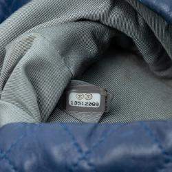 Pre Owned Chanel Blue CC Quilted Glazed Calfskin Portobello Tote