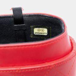Pre Owned Chanel Red CC Quilted Lambskin Chain Around Phone Holder