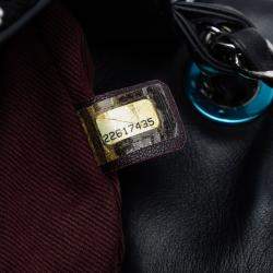 Pre Owned Chanel Black Silver CC Canvas Stripe Flap